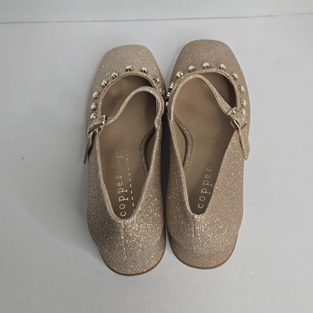 Copper Key Cece Sparkle Heart Mary Jane Pumps Girls 4M